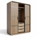 Wooden wardrobe with sliding doors and drawers 180 x 100 x 220cm