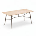 Wooden rectangular dining table with metal legs 180 x 90 x 75cm