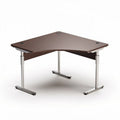 Corner computer desk with wood finish and metal legs 150 x 150 x 75cm